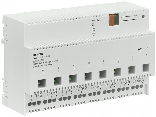 Выключатель НАГРУЗКИ N 512, 8Х230V AC 16A, ДЛЯ УСТАНОВКИ НА DIN-РЕЙКУ, 8 ТЕ