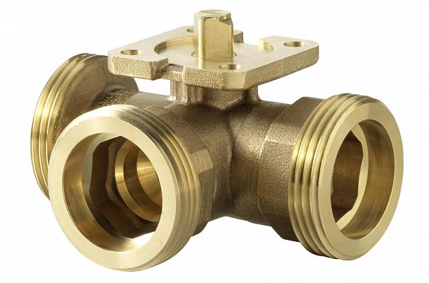 Клапан шаровой 3-х ходовой, PN40, Kvs 16, DN32, -10…120 C, резьбовой