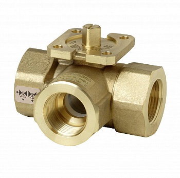 Клапан шаровой 3-х ходовой, PN40, Kvs 40, DN40, -10…120 C, резьбовой