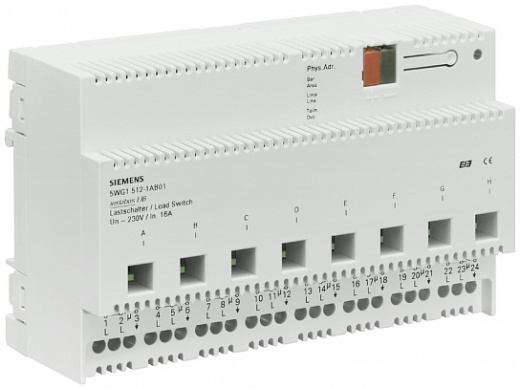 Выключатель НАГРУЗКИ N 512, 8Х230V AC 16A, ДЛЯ УСТАНОВКИ НА DIN-РЕЙКУ, 8 ТЕ