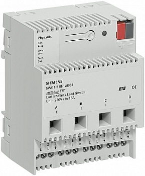 Выключатель НАГРУЗКИ N 510/03, 4Х230V AC 16A, ДЛЯ УСТАНОВКИ НА DIN-РЕЙКУ, 4 ТЕ