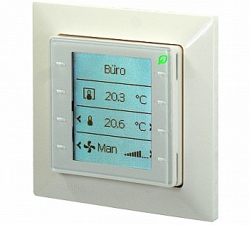 Модуль комнатный с KNX PL-Link, датчиком температуры, конфигурируемый с квадратной белой рамкой CEE/VDE (тип A)
